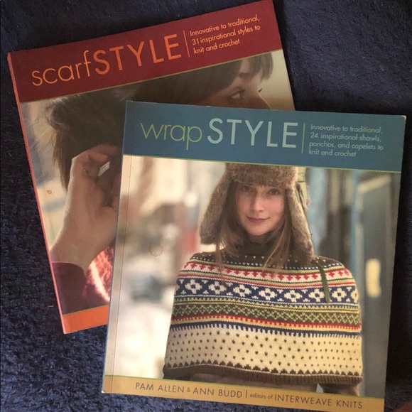 INTERWEAVE KNITS x 2 Books/ SCARF STYLE & WRAP STYLE knitting patterns - Picture 1 of 8